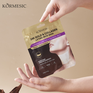 KORMESIC Masque Coréen en Feuille pour le Cou au Collagène et Or 24K, 25g, Effet Raffermissant et Hydratant pour le Cou et le Menton, Marque Privée, Vente en Gros - Product Image 1