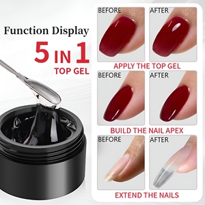Offre Spéciale – Gel de finition 5-en-1 sans résidu 30g, Gel de moulage 3D, Colle de renforcement pour extension d'ongles, Gel de finition transparent pour poudre chromée, Usage professionnel en salon - Product Image 3