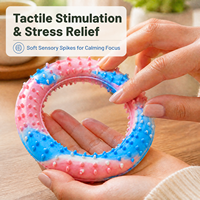 Bracelet sensoriel en silicone souple ODM, lot de 4, jouet texturé anti-stress, bracelet extensible tactile pour enfants et tout-petits, soulagement du stress