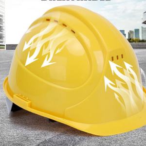 Casque de sécurité jaune en ABS avec sangle réglable, doublure respirante anti-éclaboussures - Product Image 6