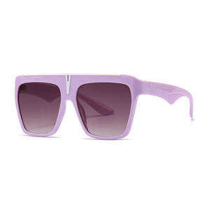 2025 xu hướng châu âu mỹ hiện đại phẳng-top rộng khung UV400 vuông chống phản chiếu Kính mát unisex Kính mát đầy màu sắc - Product Image 3