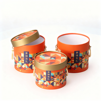 Tube en carton personnalisé avec poignée pour emballage alimentaire rond, idéal pour bonbons, noix, biscuits, fruits – Grande taille, logo créatif, lamination