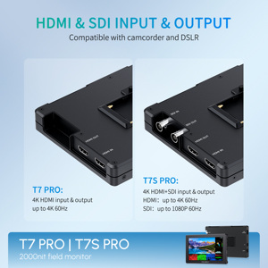 Feelworld T7S <span class=keywords><strong>Pro</strong></span> จอถ่ายทอดสัญญาณกล้องขนาด7นิ้ว2000nits อินพุต HDMI 60Hz 3G-SDI & 4K สร้างด้วยอลูมิเนียมรับ OEM/ODM - Product Image 3
