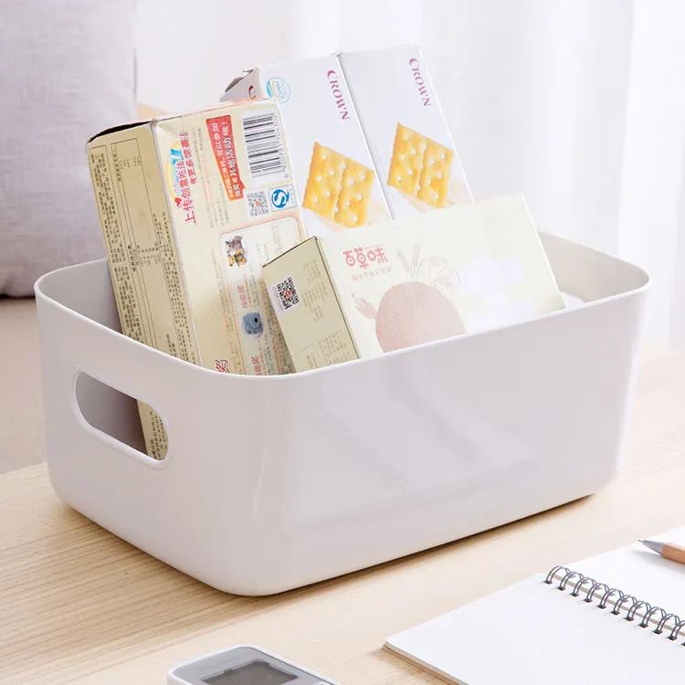 Sundries Storage Box Tabletop Plastic Box Cosmetics Organizing Box Kitchen Snack Storage Basket