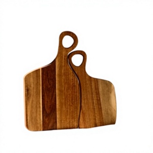Ensemble de planches à découper en bois rectangulaires avec poignée, pack combiné pour la cuisine, écologiques et compatibles lave-vaisselle - Product Image 1
