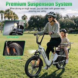 Cargo vélo électrique cyclomoteur Suspension vélo Courier vélo 48V hybride électrique vers le bas Tube batterie vélo électrique - Product Image 2