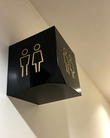 Plaque murale personnalisée en métal 3D pour toilettes, logo d'entreprise en acier inoxydable, signalétique directionnelle, mariage