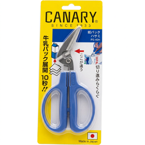 Canary Industrial Scissors Ps-40h Blue Stainless Steel Curved Nose For Thick <b>Cardboard</b> Cutting Made In Japan - Product Image 1