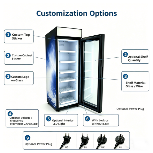 Lockable Energy Drinks Beverage Upright Fridge 105l Front Glass Door Display Vertical Refrigerator