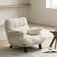 Fauteuil de salon en velours côtelé à carreaux, capitonné, rembourré et confortable, pour la maison, le salon