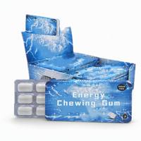Energieboost kauwgom zonder suiker met guarana cafeïne-extract en frisse pepermunt, zoet gemaakt met xylitol