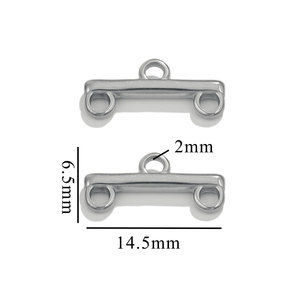 Barras Conectoras Espaciadoras de Acero Inoxidable con Baño de Oro PVD de 3 Orificios para Fabricación de Joyería DIY |   Componentes Duraderos Que No Se Deslustran - Product Image 5