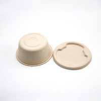 Couvre-bol en fibre de bambou, capacité de 40 oz, pour le camping, les fêtes, 500 ml, biodégradable, compostable, micro-ondable, compatible congélateur