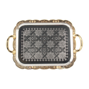 Bandeja de Almacenamiento Rectangular de Metal, Organizador de Condimentos de Cocina y Soporte para Cosméticos de Baño - Product Image 1