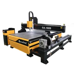 Vendite superiori 4 assi hqd 5.5kw raffreddamento ad acqua macchina di taglio del legno cnc router 1325 con rotativo per il legno.