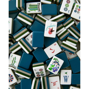 Fichas de Mahjong Americanas, 160 Piezas de Plástico con Diseño Azul Intenso, Ideales para Regalo - Product Image 1