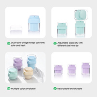 Pot vide en plastique à double paroi de 15 ml, 30 ml, 50 ml avec pompe sans air rechargeable pour masques faciaux, sérums et lotions – Idéal pour les voyages