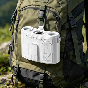 Ventilateur de ceinture d'extérieur en gros d'usine, haute vitesse, rechargeable, alimenté par batterie 8000 mAh, idéal pour les chantiers et les voyages - Product Image 1
