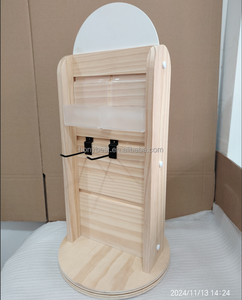 Présentoir rotatif <span class=keywords><strong>en</strong></span> <span class=keywords><strong>bois</strong></span> gris pour bijoux, boucles d'oreilles, porte-clés et accessoires - Product Image 6