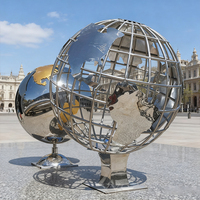 Sculpture de Terre Moderne de Grande Taille en Acier Inoxydable Poli, Couleur Personnalisée, Faite à la Main, pour Aménagement Paysager Extérieur, Parcs et Jardins, Artisanat Métallique