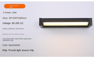 โคมไฟติดผนัง LED 12W 18W 30W ดีไซน์ IP65ทำจากอลูมิเนียมแบบเรียบง่ายปรับมุมได้กลางแจ้งผนัง LED กันน้ำติดผนังพลังงานแสงอาทิตย์สำหรับระเบียง - Product Image 5