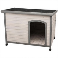 Modernes Outdoor-Hundehaus für Alle Jahreszeiten Wasserdichter Hundezwinger Warmes Hundebett Regenfestes Holz-Wohnzimmer Haustiermöbel