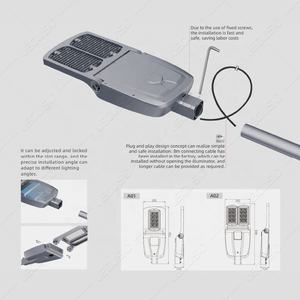 ليكوسو تجاري سطوع عالي الكل في واحد عمود إضاءة شارع شمسي ليد منفصل 30 واط-صف IP66 - Product Image 3