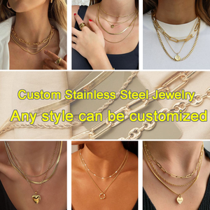 Gioielli Personalizzati Antiossidanti per <span class=keywords><strong>Uomo</strong></span> e Donna, Anelli, Bracciali e Collane in Acciaio Inossidabile Placcato Oro - Product Image 2