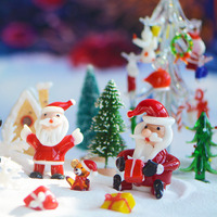 Décorations de Noël en verre avec Père Noël et bonhomme de neige, micro-paysage, scène de neige, accessoires pour bureau et voiture