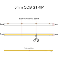 Bande lumineuse LED blanche réglable CCT FCOB, RA 90, haute densité, 640 LED, flexible, bande lumineuse LED FOB COB, DC24V
