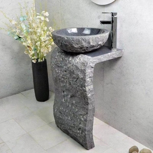 Outdoor Granit Stein freistehend 7 Form Wand hing Half Podest Becken Waschbecken - Product Image 3