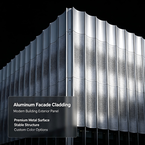 Panneau de façade en aluminium à grandes ondulations, revêtement extérieur perforé, mur-rideau personnalisé pour projets commerciaux - Product Image 6