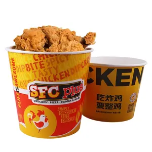 Venta al por mayor personalizado 130OZ 150OZ 170OZ cubos de pollo frito de papel para llevar de calidad alimentaria KFC