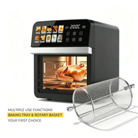 Freidora de Aire Eléctrica de 12L, 1800W, Pantalla Táctil Inteligente LCD, Control por Aplicación, OEM ODM de Fábrica Directa con Cesta Giratoria