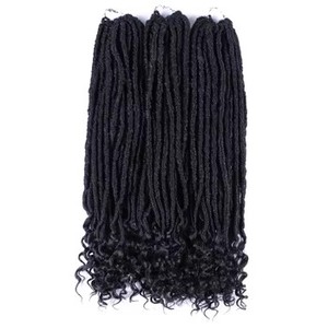 Extensions per capelli sintetici all'ingrosso, morbidi, effetto dread, 18 pollici, New Wave Ombre, per trecce all'uncinetto, ricci, Sister Goddess Faux Locs, 20 pezzi - Product Image 2