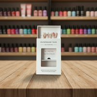 Boîtes rigides en carton blanc écologiques avec logo personnalisé imprimé, pelliculage mat, pour emballage de vernis à ongles et huiles cosmétiques