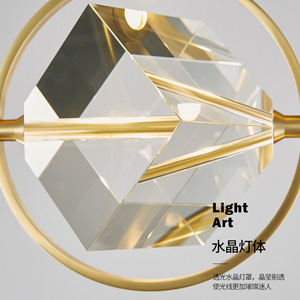 Luxury Rechargeable Crystal LED Pendant <b>Light</b> Bar Counter for Bedroom & <b>Dining</b> Room with Wireless Remote Control Model - Product Image 1