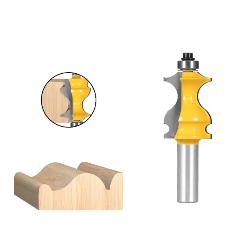 1pc 1/2" Shank Architectural Molding Router Bit Fish Type Handrail Milling Cutter Stairs Line Woodworking Tools