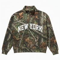 Sweat-shirt à capuche demi-zip camouflage imprimé intégral haut de gamme personnalisé pour homme – Veste streetwear graphique pour la chasse et les activités de plein air