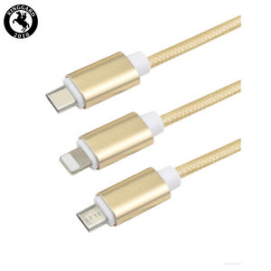 Téléphones mobiles universels 1m 2A 2.0 USB nylon tressé câble de chargeur multiple rapide <span class=keywords><strong>incassable</strong></span> 3 en 1 cordon de charge de téléphone - Product Image 5