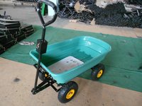 Chariot de jardin à 4 roues avec plateau en plastique 75L Conteneur à rouleaux métalliques Capacité de charge 300kg OEM Personnalisable