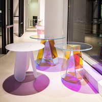 Table basse moderne en acrylique de haute qualité, couleur classique, pliable, petite, ronde, design décoratif, meubles pour la maison, le bureau, le salon