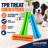 Jouet à mâcher pour chien TPR, distributeur de friandises, bâton de nettoyage dentaire, distributeur interactif pour chiens de petite, moyenne et grande taille