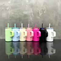 Lot de 25 tasses plaquées arc-en-ciel de 16oz à double paroi en acier inoxydable pour gravure laser