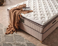 Lit en bois massif de luxe italien, taille king, ensemble de meubles de chambre à coucher modernes avec sommier haut