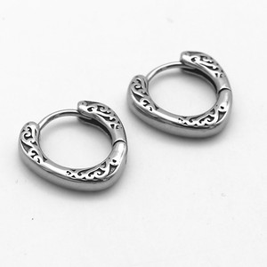 yunnique Huggie <b>Earrings</b> Geometric Hollow Titanium Steel Unisex Stud Jewelry Fashion <b>Hoop</b> Earings - Product Image 5