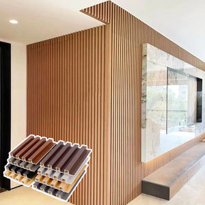 Installation rapide de panneaux muraux en composite bois-plastique WPC, revêtement mural en PVC cannelé, panneau mural décoratif intérieur WPC - Product Image 1