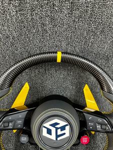 Volant de voiture en fibre de carbone Alcantara noir, durable et élégant, pour <span class=keywords><strong>Audi</strong></span> <span class=keywords><strong>Q</strong></span> C8 A1 A3 A4 A5 A6 A7 A8 B6 B7 B8 B9 C6 C7 TT R8 - Product Image 5