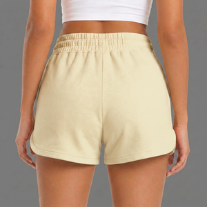 Shorts en tricot pour femmes, taille haute, couleur rouge, décontractés, taille élastique, respirants, en coton de haute qualité - Product Image 3