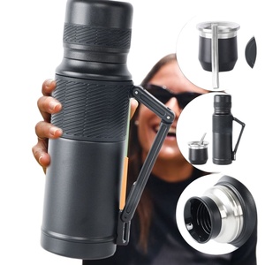 Kit Yerba Mate 34oz, Thermos en acier inoxydable + Tasse à maté + Filtre Bombilla, Garde l'eau chaude pendant des heures pour un usage domestique - Product Image 6